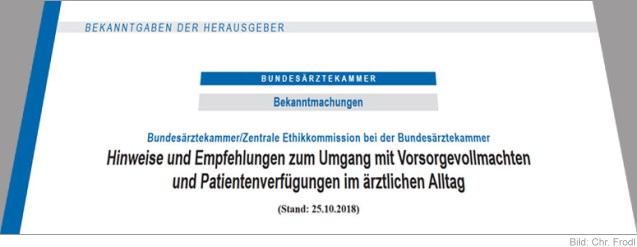 Bild BÄK-Hinweise und Empfehlungen zum Umgang mit Vorsorgevollmachten und Patientenverfügungen im ärztlichen Alltag