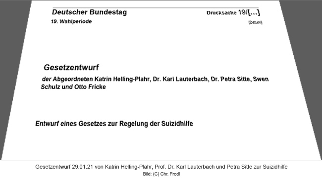 Gesetzentwurf der Abgeordneten Helling-Plahr, Lauterbach und Sitte MdB zur Regelung der Suizidbeihilfe vom 29.01.21