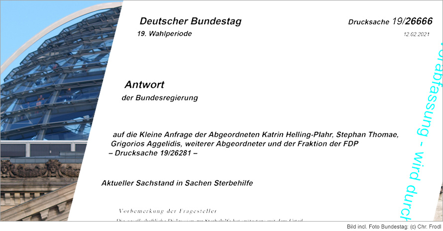 Bild: Aktueller Sachstand in Sachen Sterbehilfe - Antwort der Bundesregierung 12.02.2021