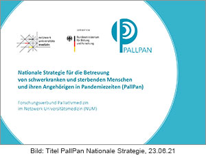 Forschungsverbund Palliativversorgung in Pandemiezeiten (PallPan) - Nationale Strategie für die Betreuung von schwerkranken und sterbenden Menschen und ihren Angehörigen, 23.06.21